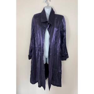 Onyx Nite Purple Duster Coat Jacket Size 14 Made in USA